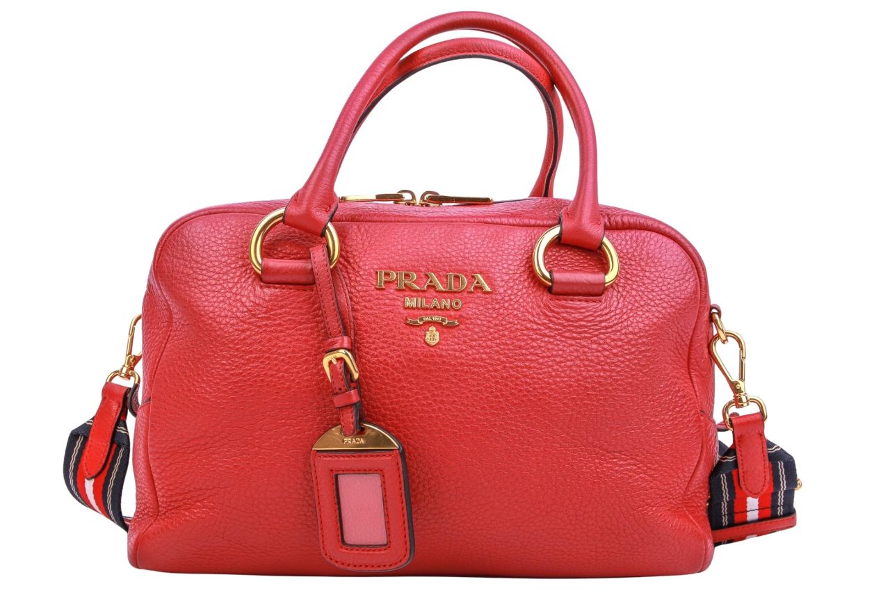 Prada Vitello Phenix Bauletto Pink / Rot