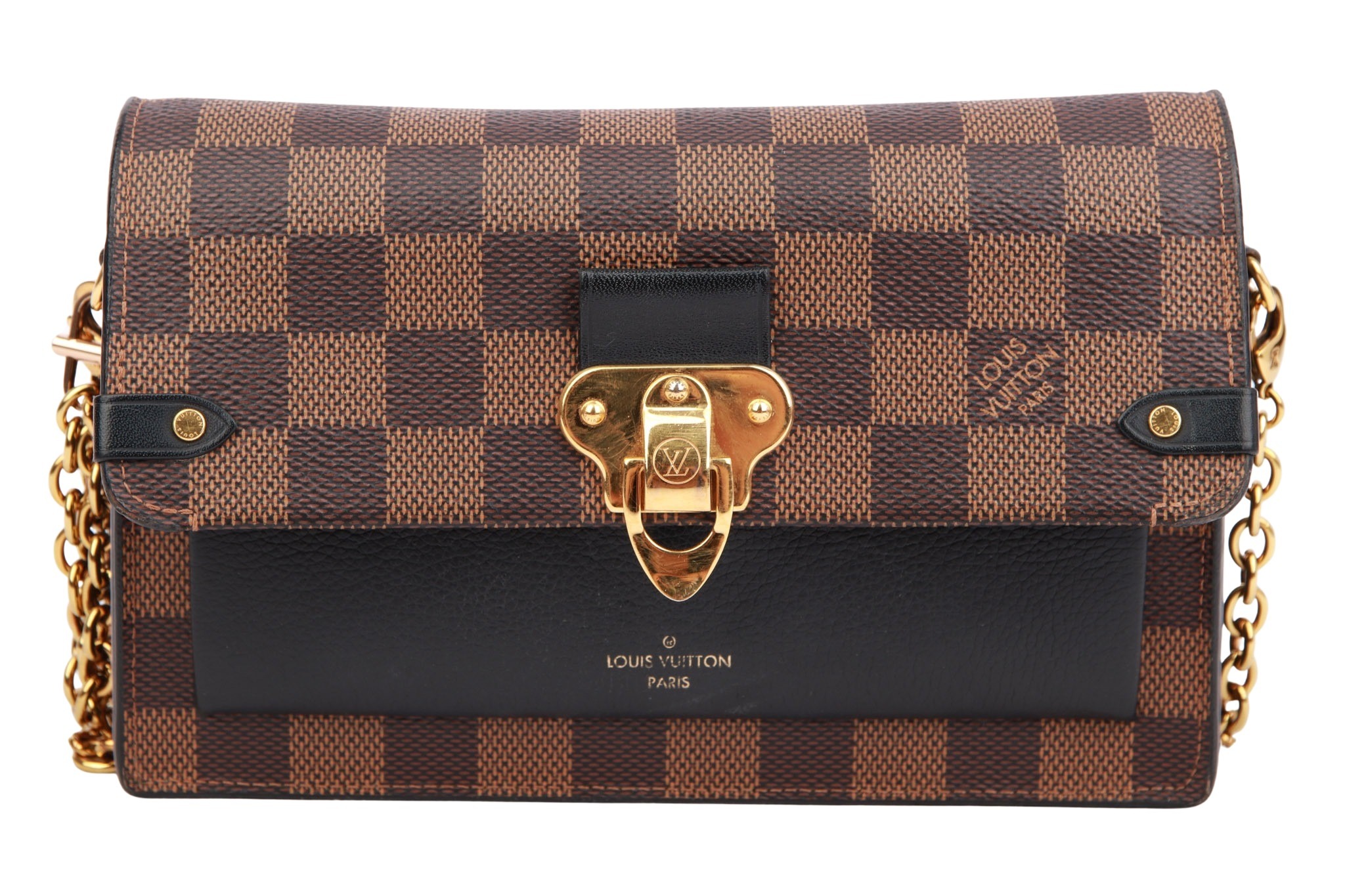 Louis Vuitton Vavin Chain Wallet Damier Ebene Braun