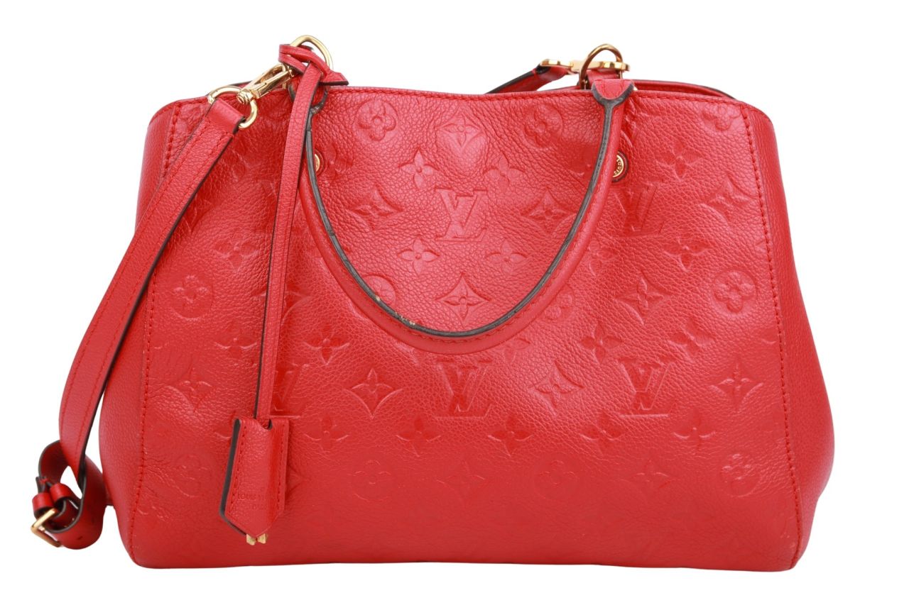 Louis Vuitton Montaigne MM Monogram Empreinte Rot