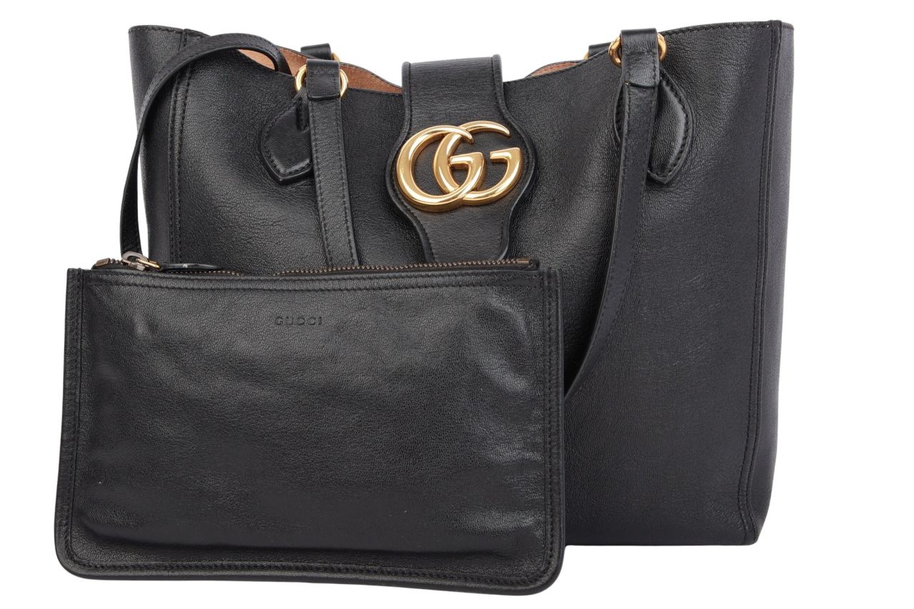 Gucci Dahlia Tote Bag Schwarz Leder