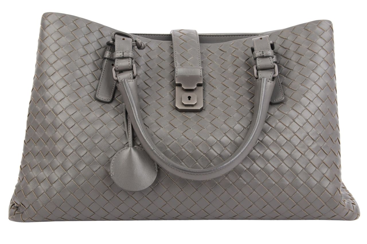 Bottega Veneta Intrecciato Roma Leder Grau