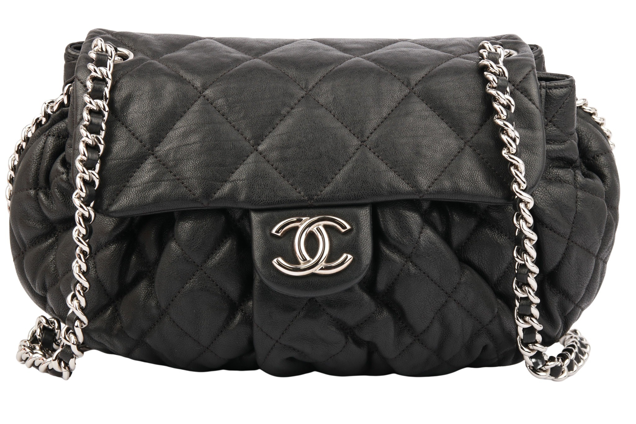 Chanel Chain Around Crossbody Leder Schwarz