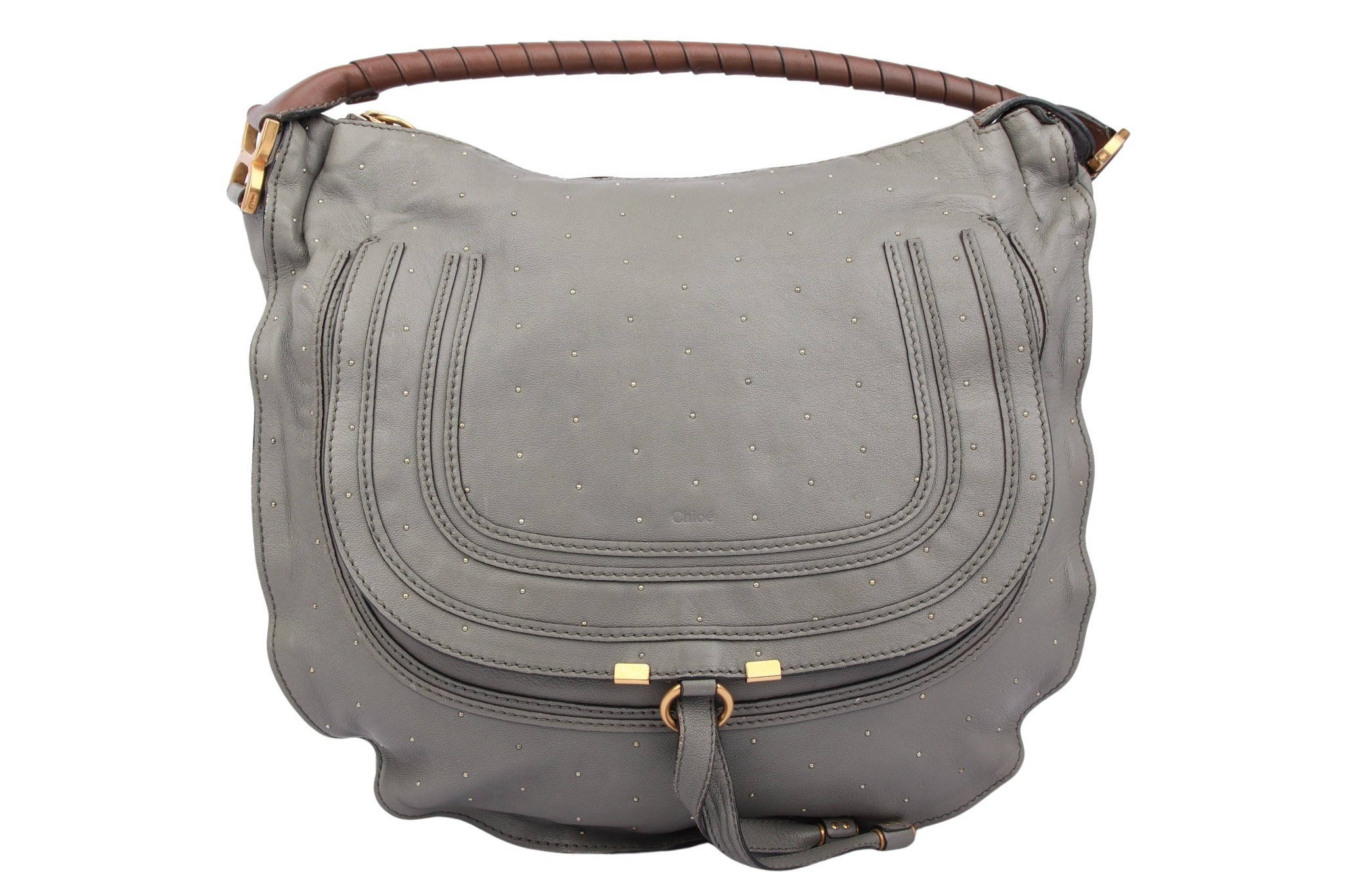 Chloé Marcie Large Leder Grau