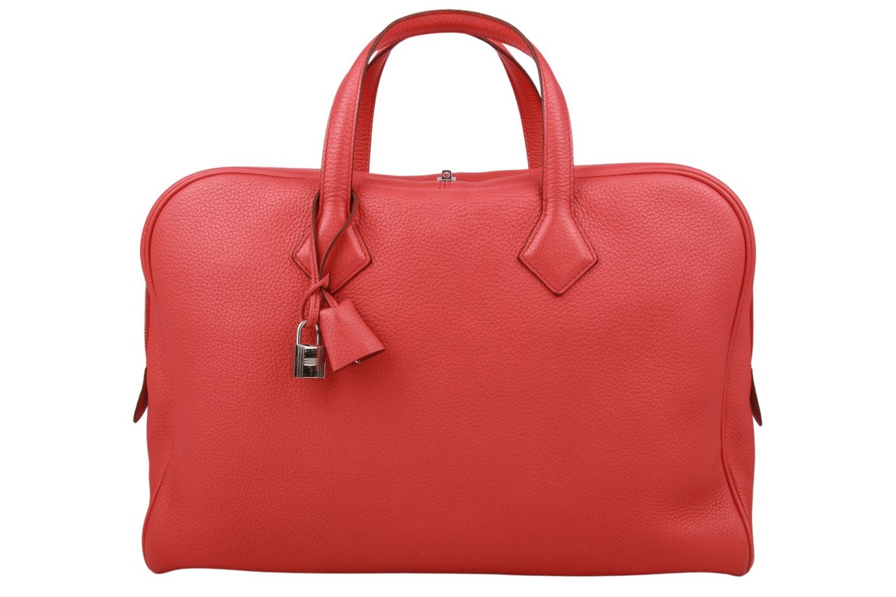 Hermès Victoria II Fourre-tout 35 Bag Pink Clemence