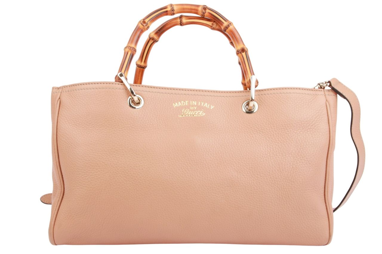 Gucci Bamboo Shopper Hellbraun Leder