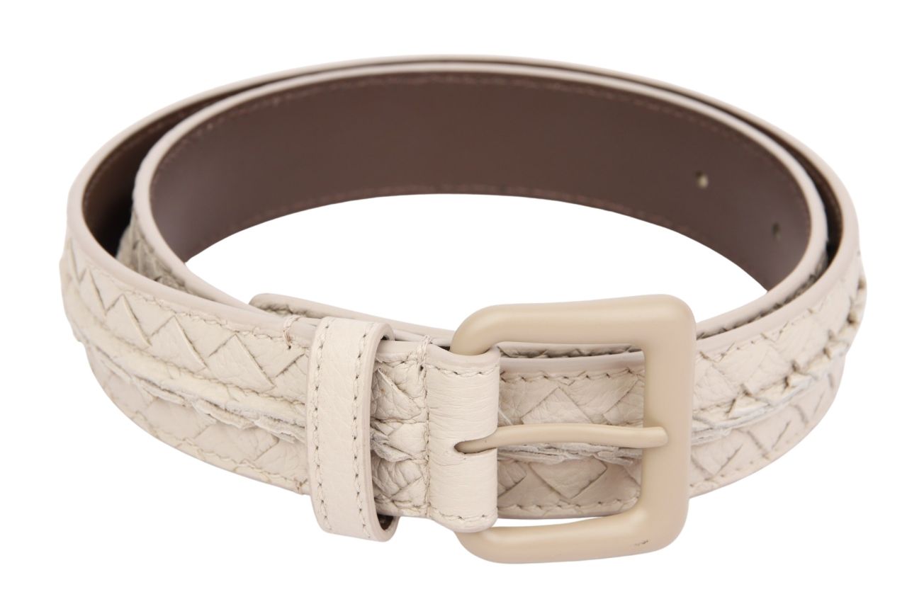 Bottega Veneta Intrecciato Gürtel Weiß Gr. 90