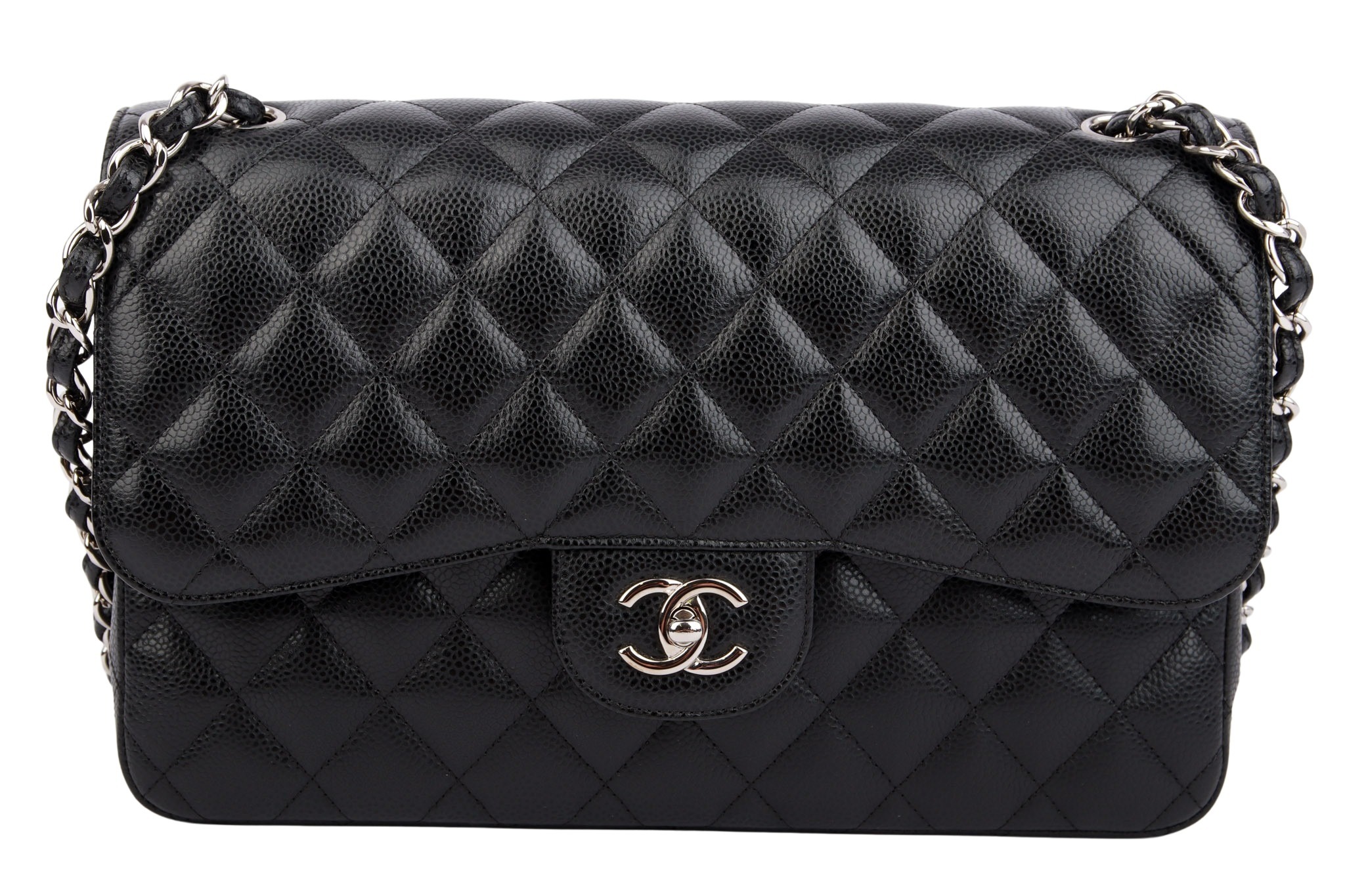 Chanel Jumbo Double Flap Bag Caviar Leder Schwarz