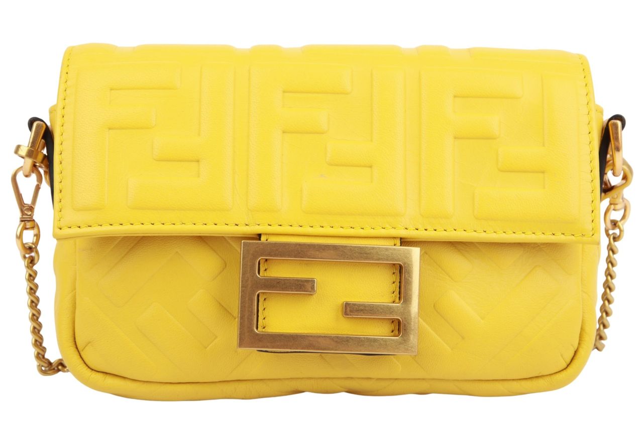 Fendi Baguette Gelb Leder