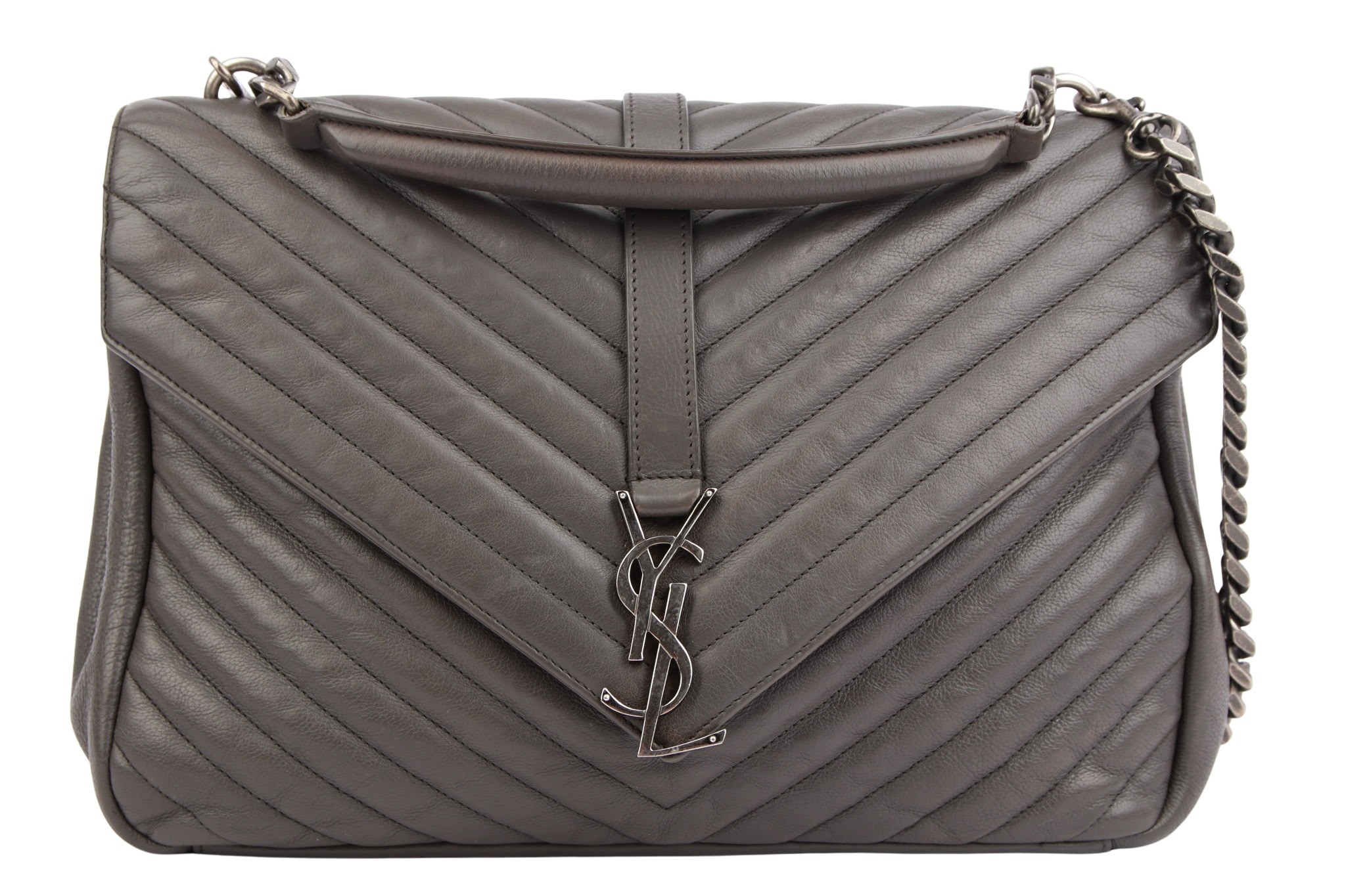 Saint Laurent College Bag Large Grau