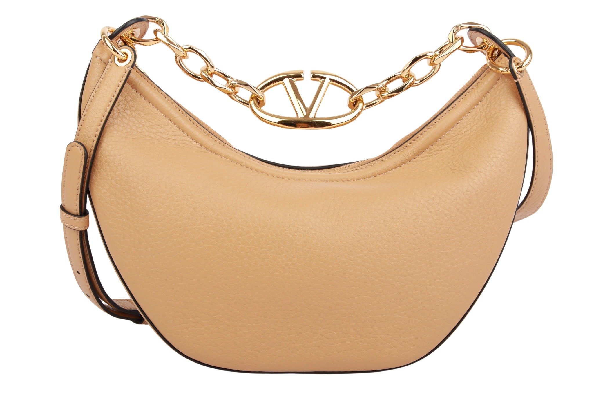 Valentino Hobo Moon Bag Small Beige Leder