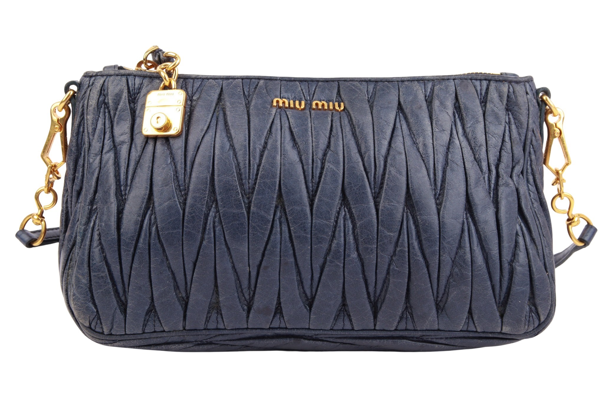 Miu Miu Matelassé Pochette Blau