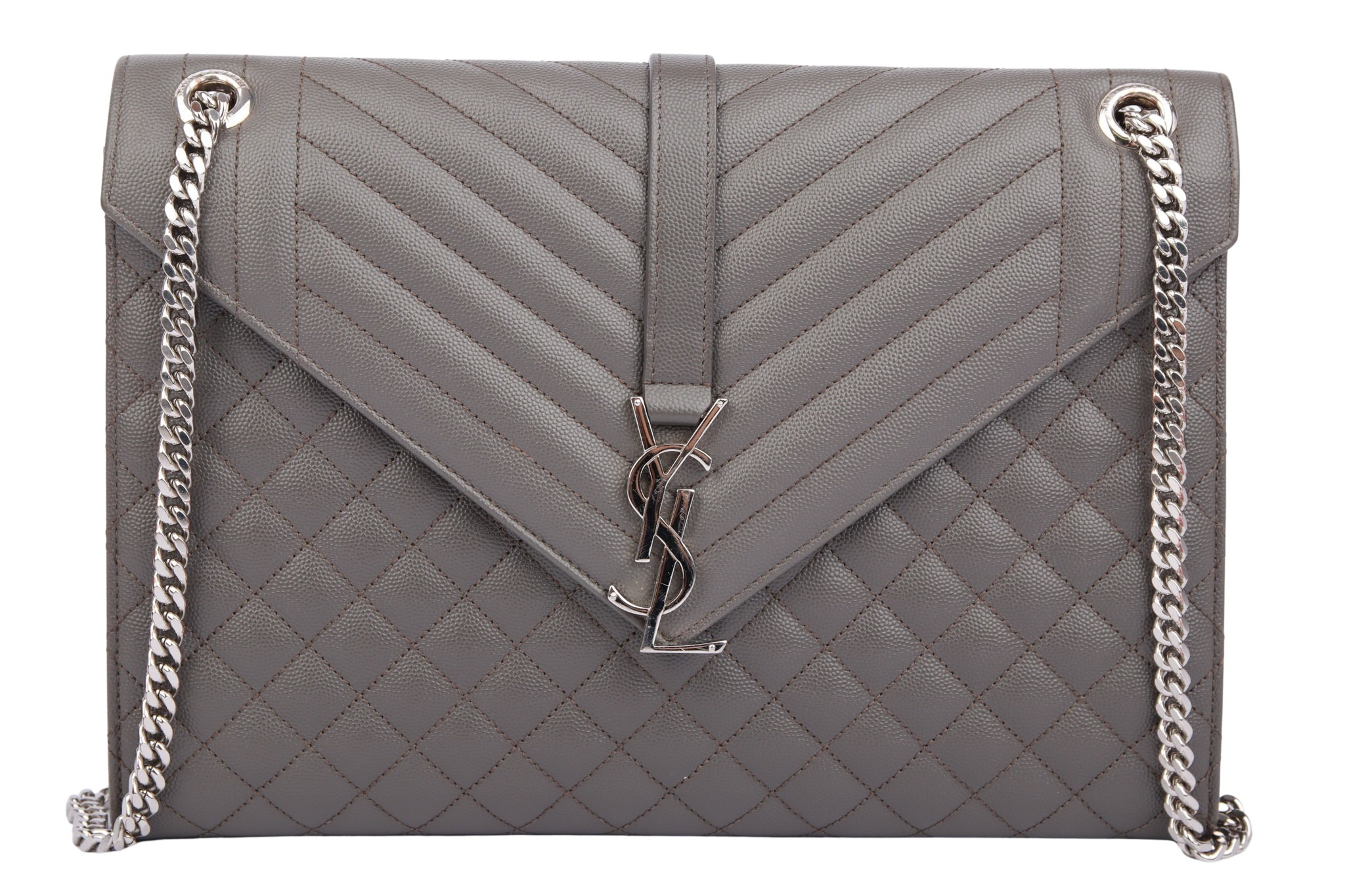 Saint Laurent Envelope Large Grau