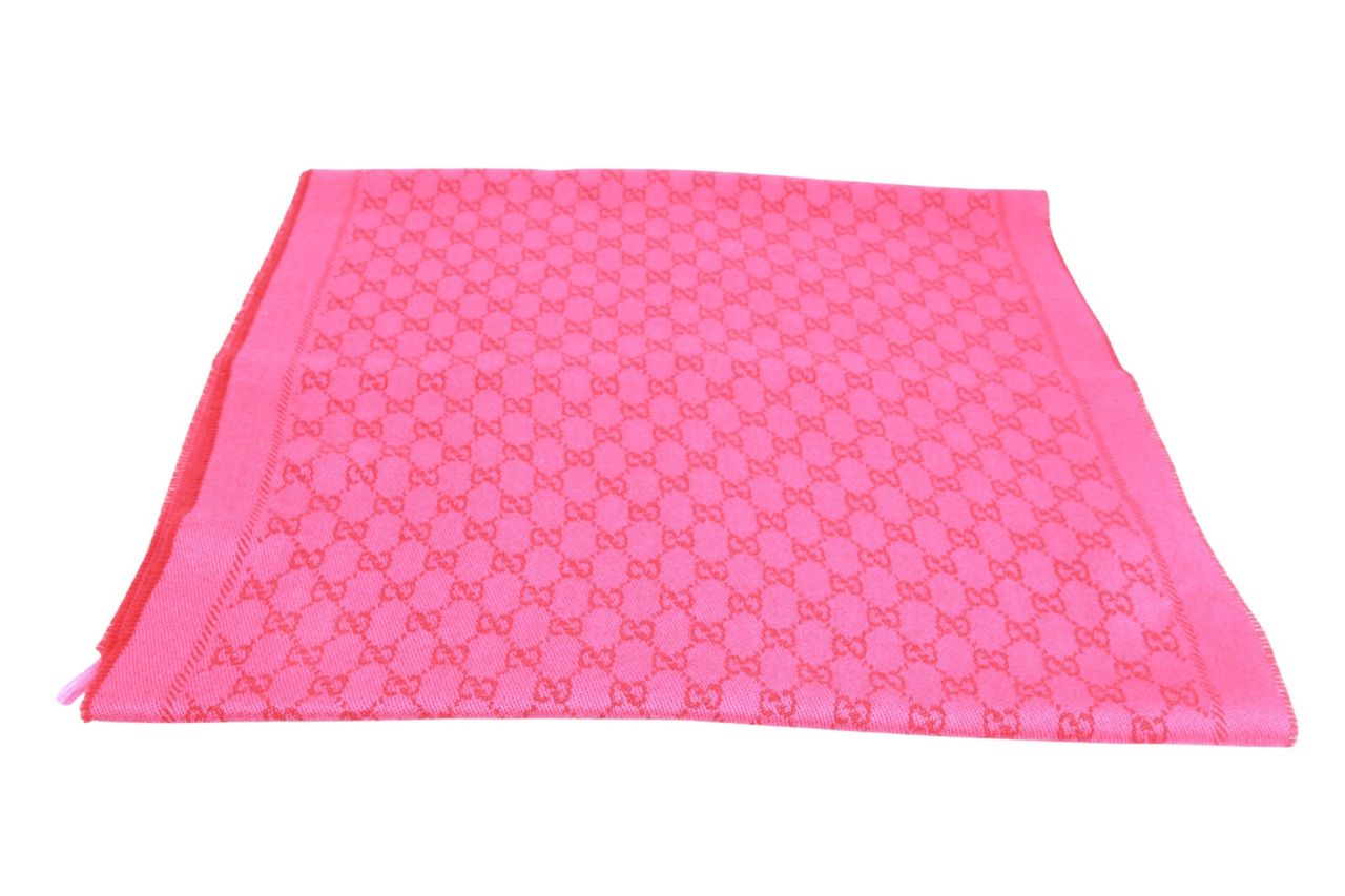 Gucci Wollschal GG Pink / Rot