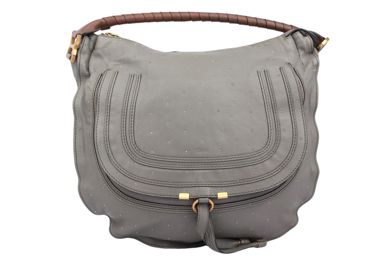 Chloé Marcie Large Leder Grau
