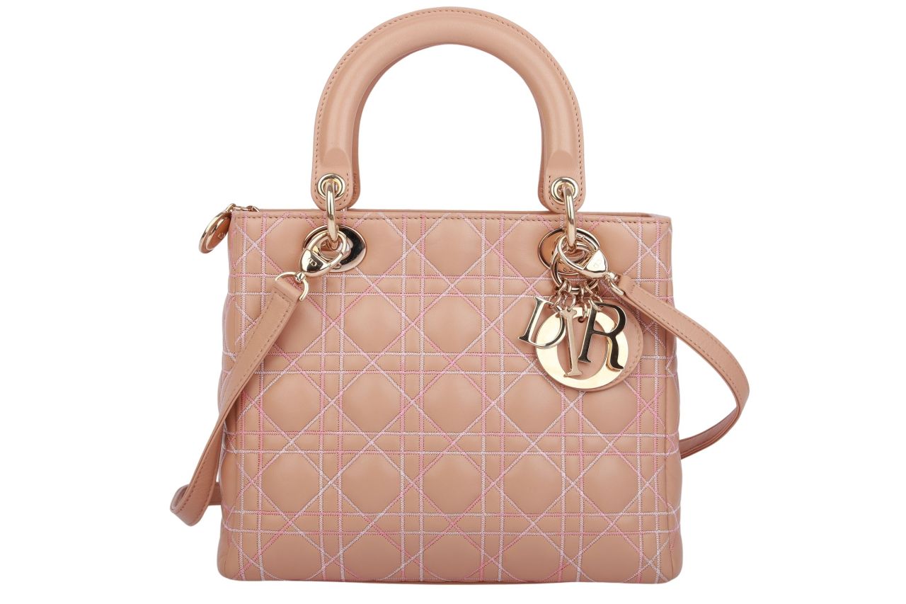 Dior Lady Dior Cannage Lammleder Beige