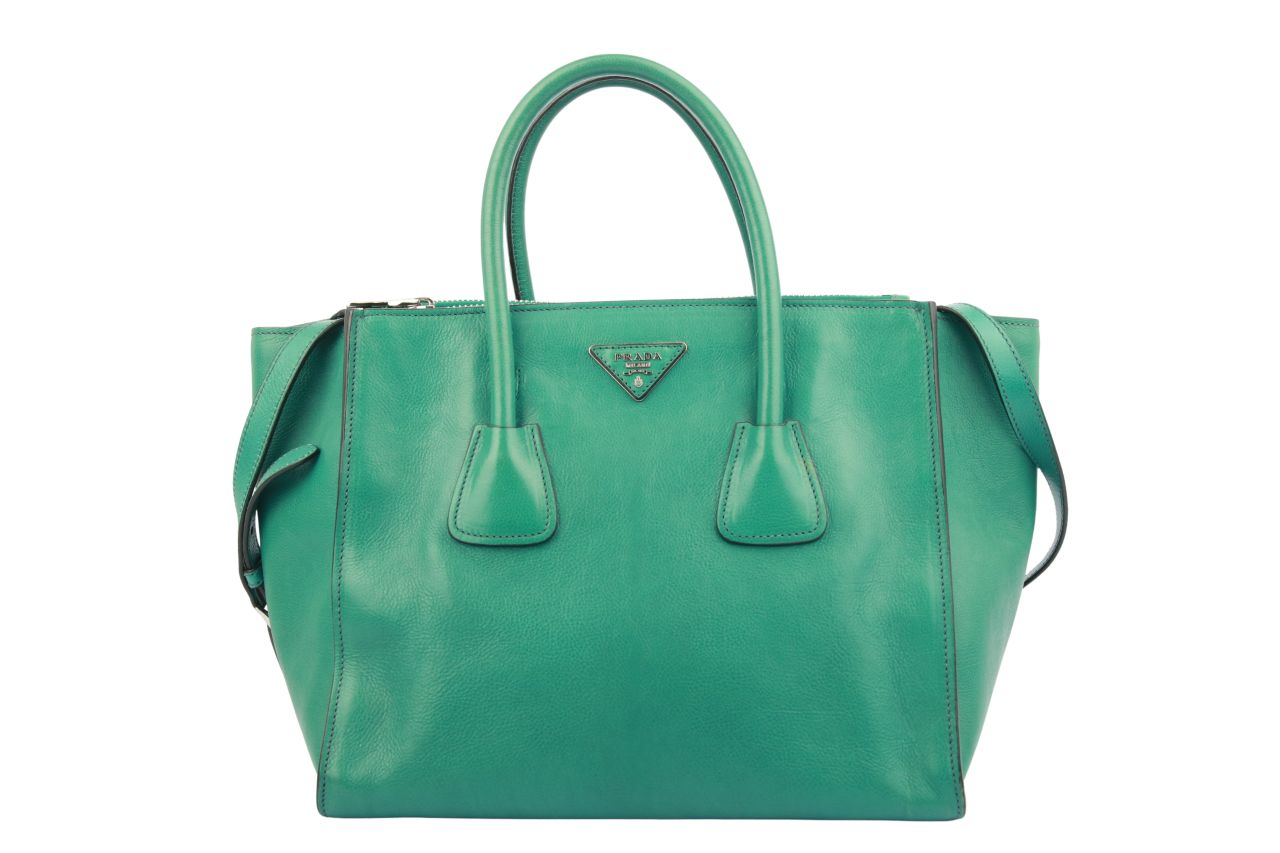 Prada Handtasche Leder Türkis