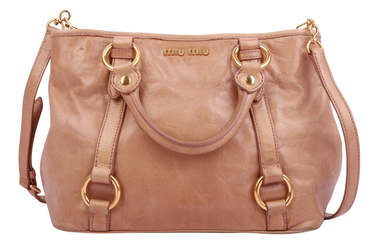 Miu Miu Shopper Leder Camel