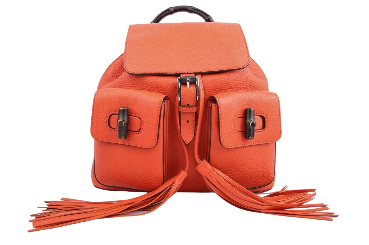 Gucci Bamboo Backpack Leder Orange