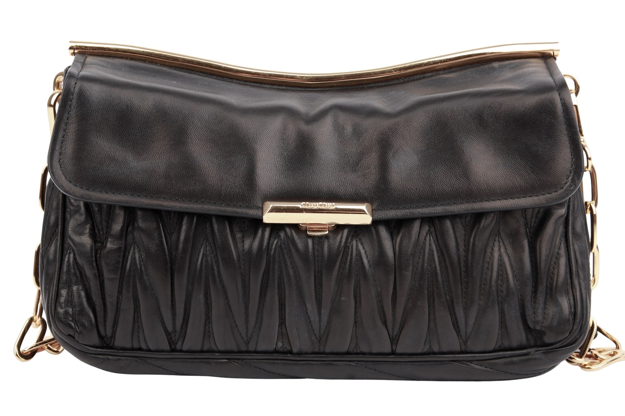 Miu Miu Clutch Matelassé Schwarz
