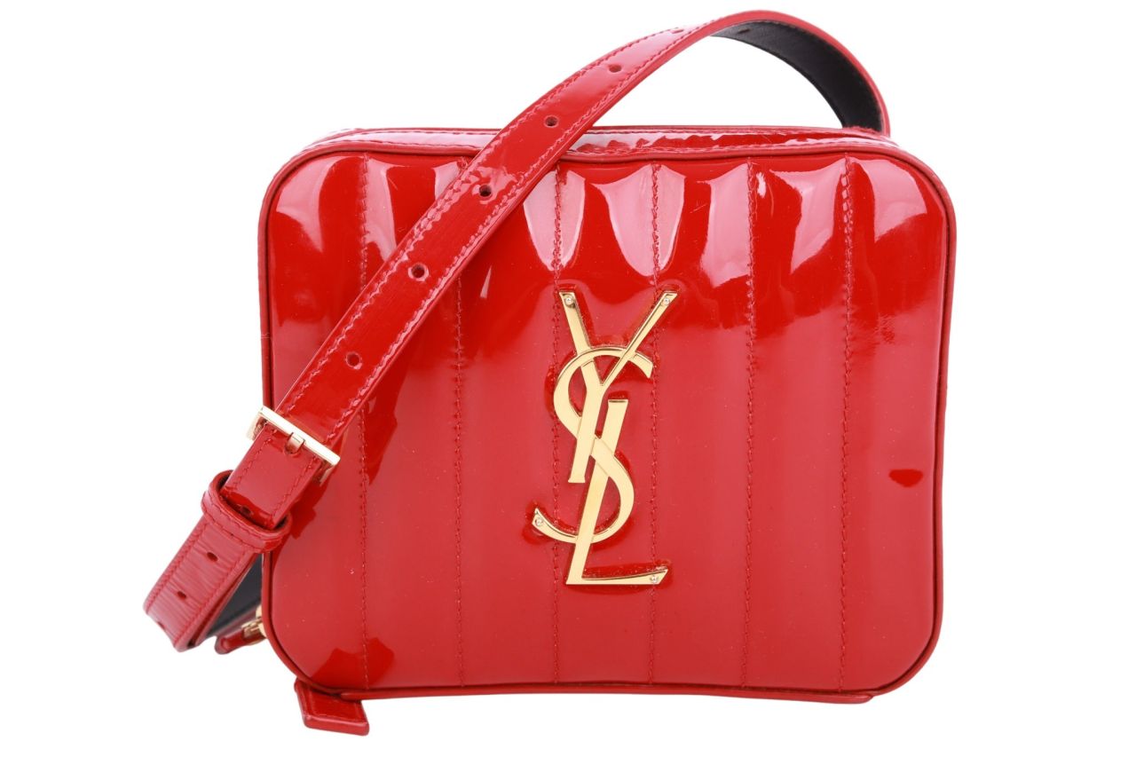 Saint Laurent Gürteltasche Lackleder Rot
