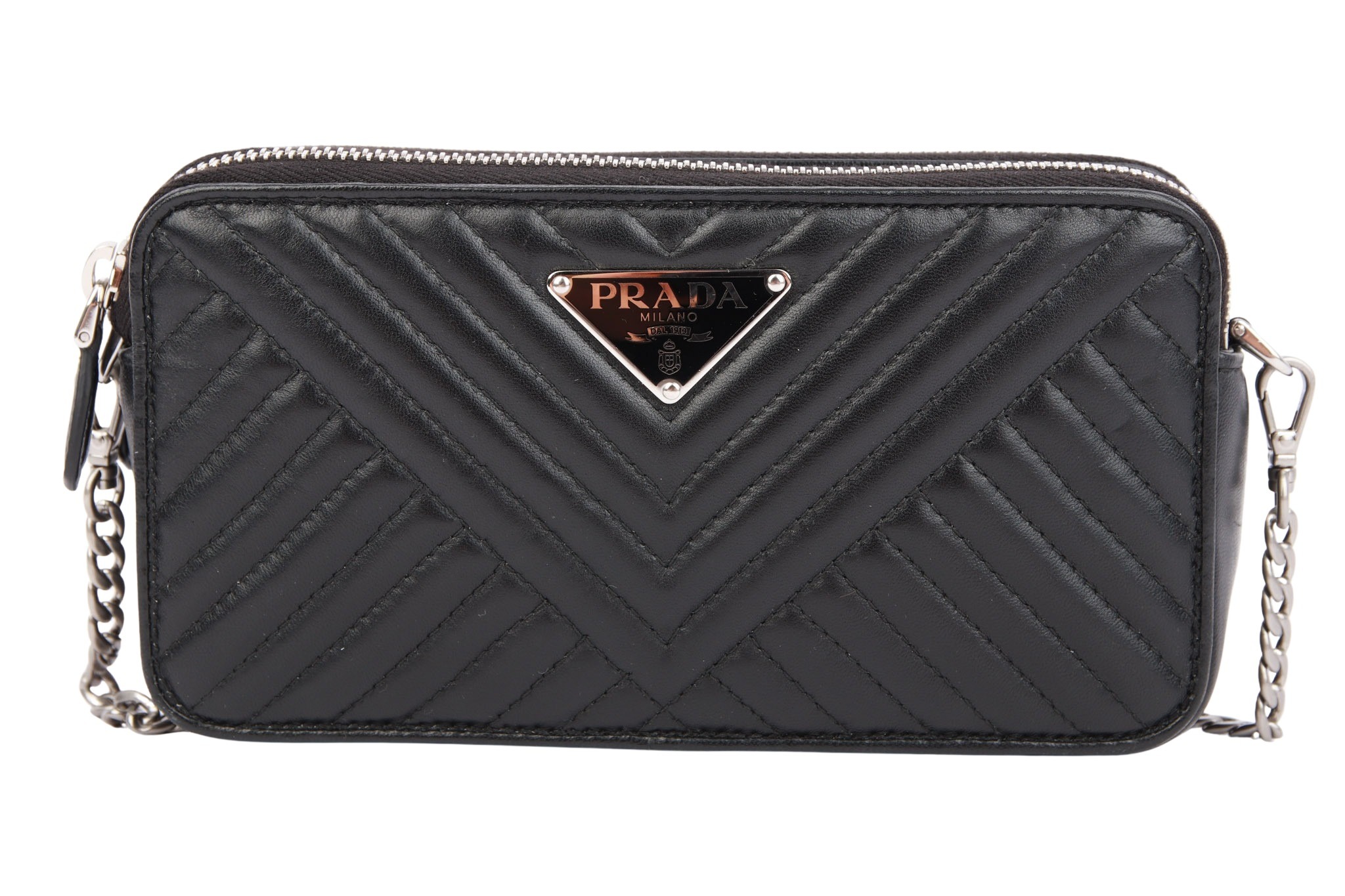 Prada Diagramme Crossbody Bag Black