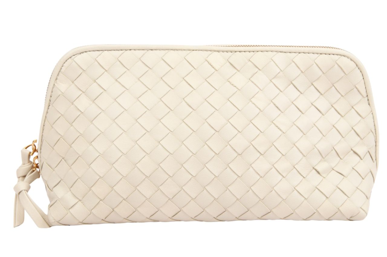 Bottega Veneta Kosmetiktasche Intrecciato Creme