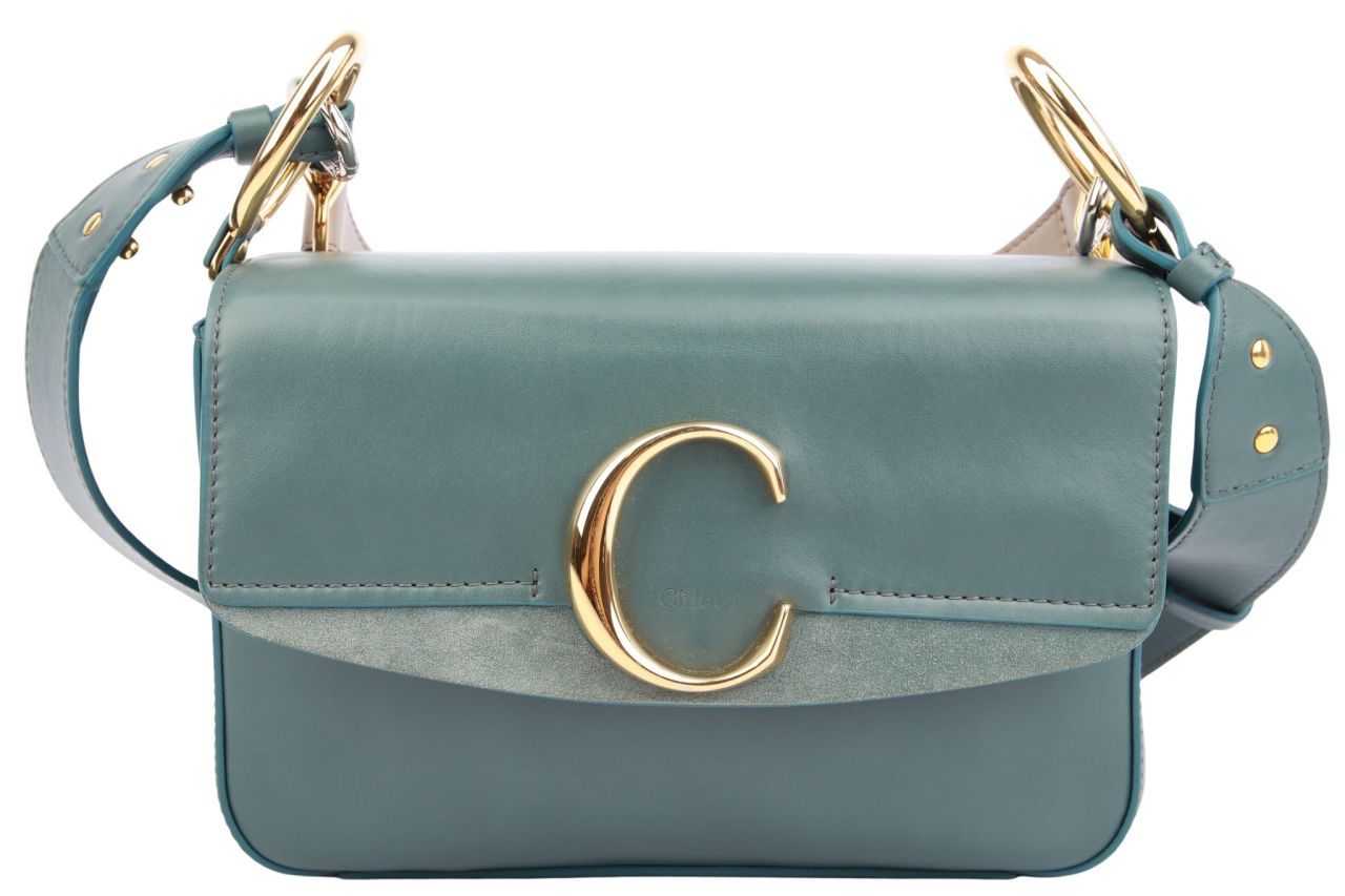 Chloé C Umhängetasche Leder Blau