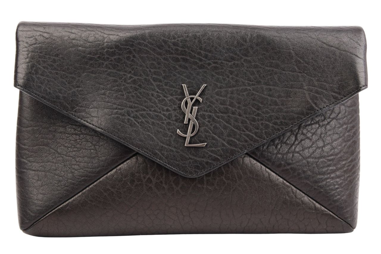 Saint Laurent Cassandre Envelope Pouch Schwarz