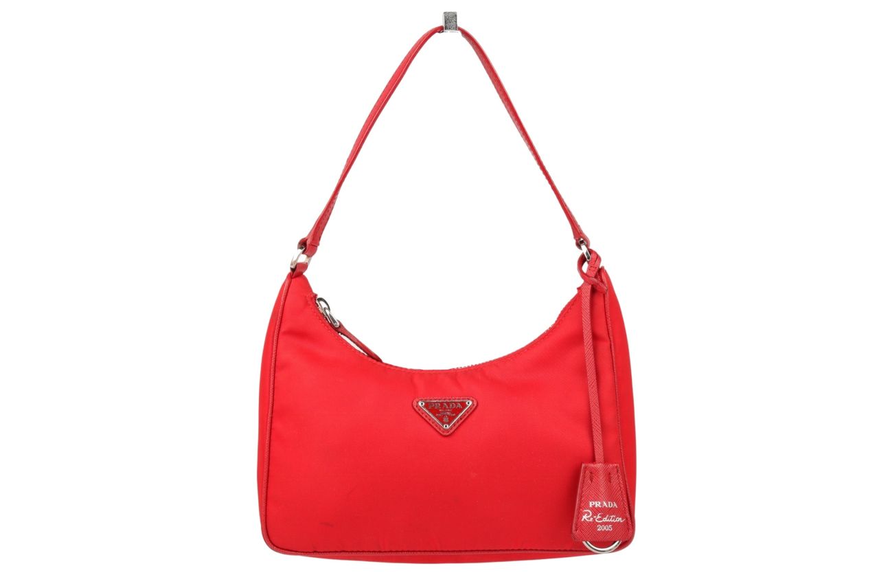 Prada Re-Edition Mini Bag aus Nylon Rot