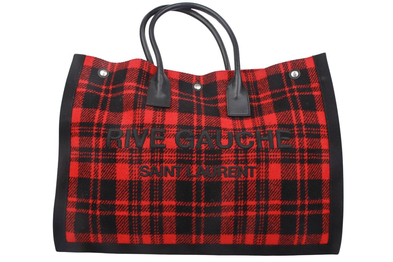 Saint Laurent Rive Gauche Tote Bag Large Rot / Schwarz