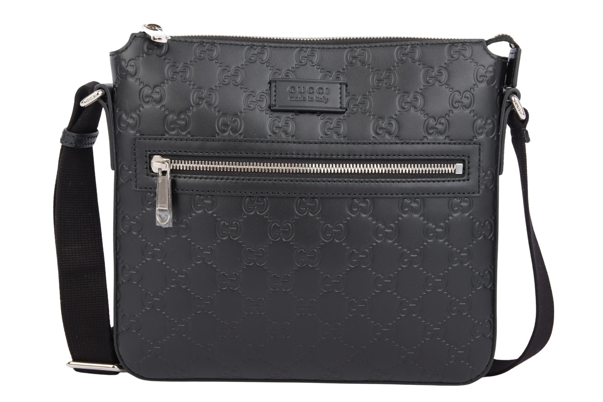 Gucci Messenger Crossbody Bag Guccissima Leder Schwarz