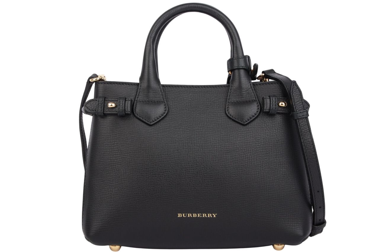 Burberry Banner Small Tote Leder Schwarz