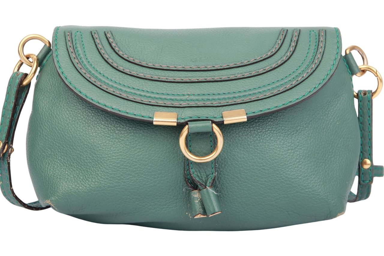 Chloé Marcie Pochette Leder Türkis
