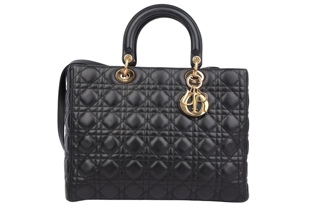 Dior Lady Dior Large Leder Schwarz