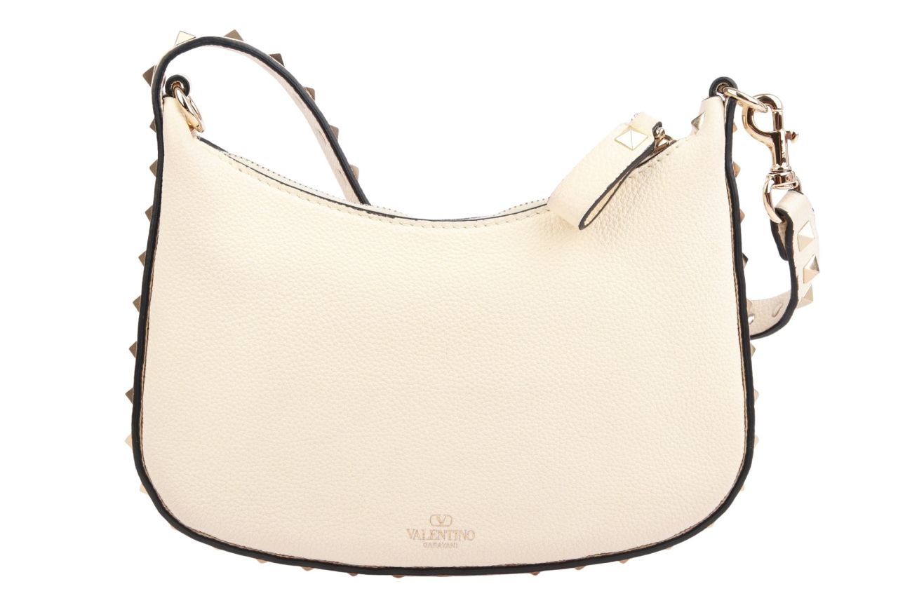Valentino Garavani Rockstud Handtasche Leder Creme