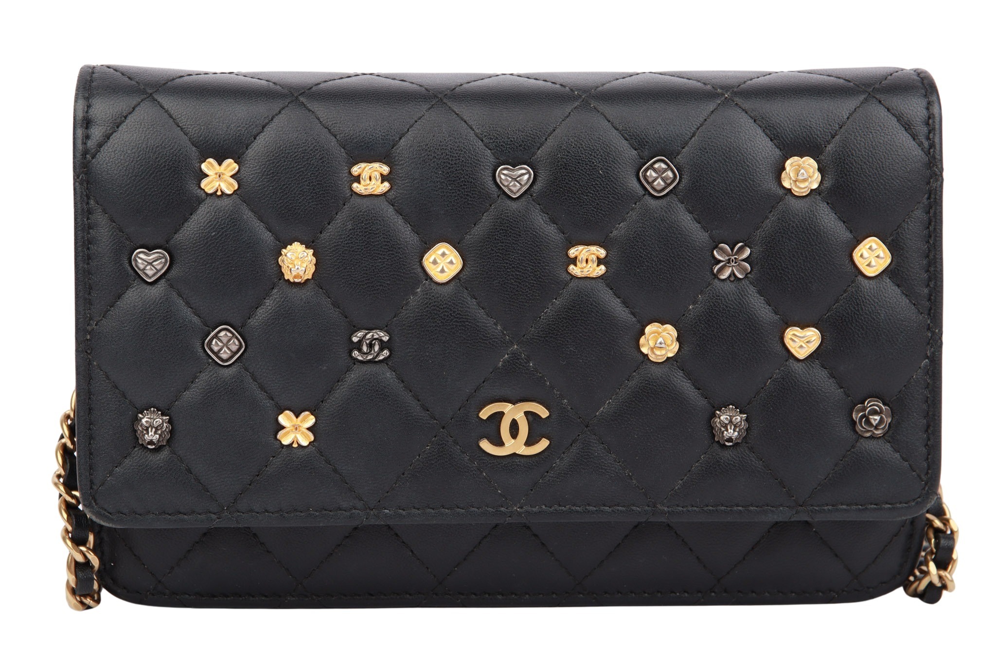 Chanel Wallet on Chain "Lucky Charms" Lammleder Schwarz