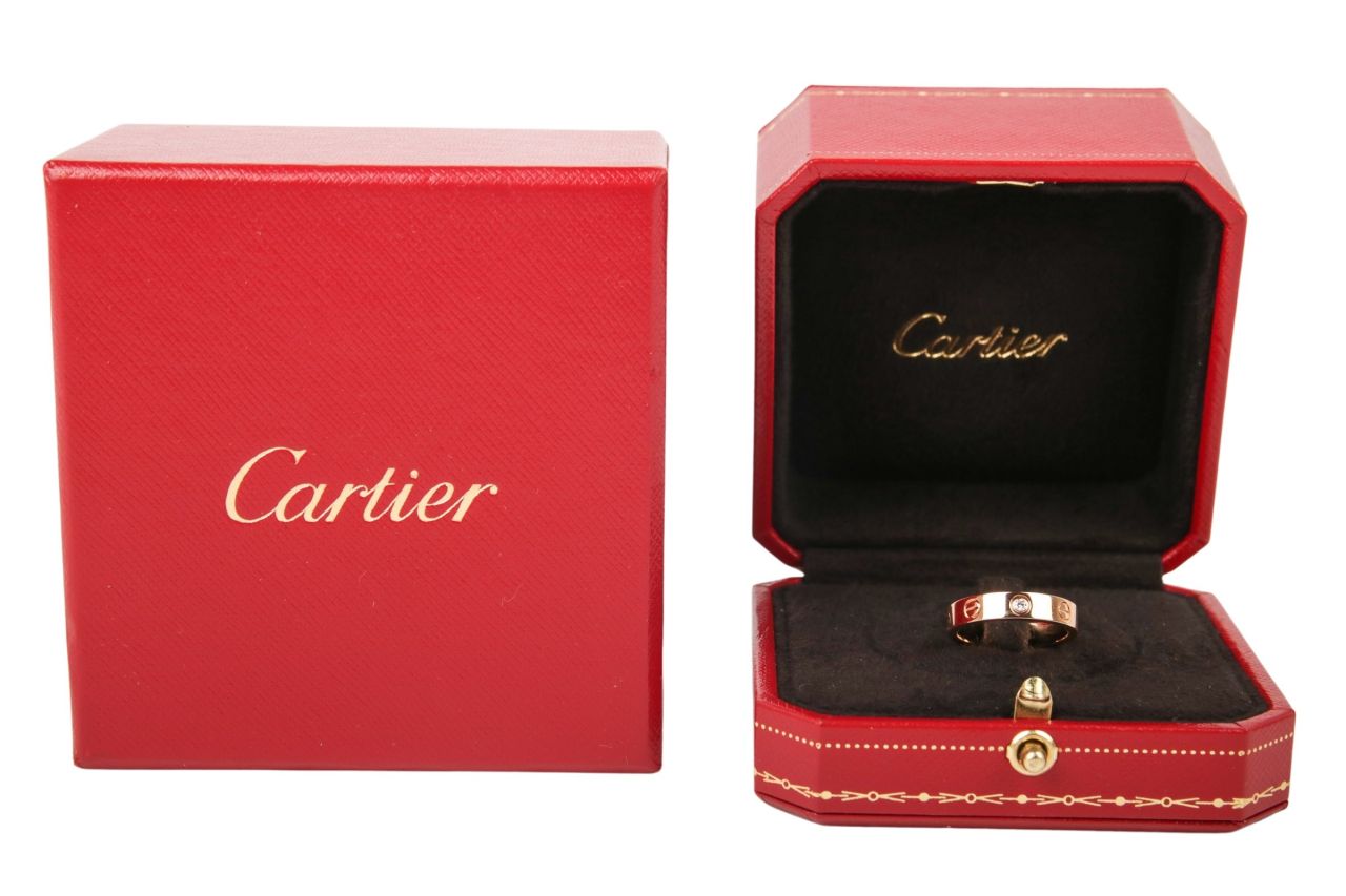 Cartier Mini Love Ring Rosegold Diamant 0,02ct Gr. 50