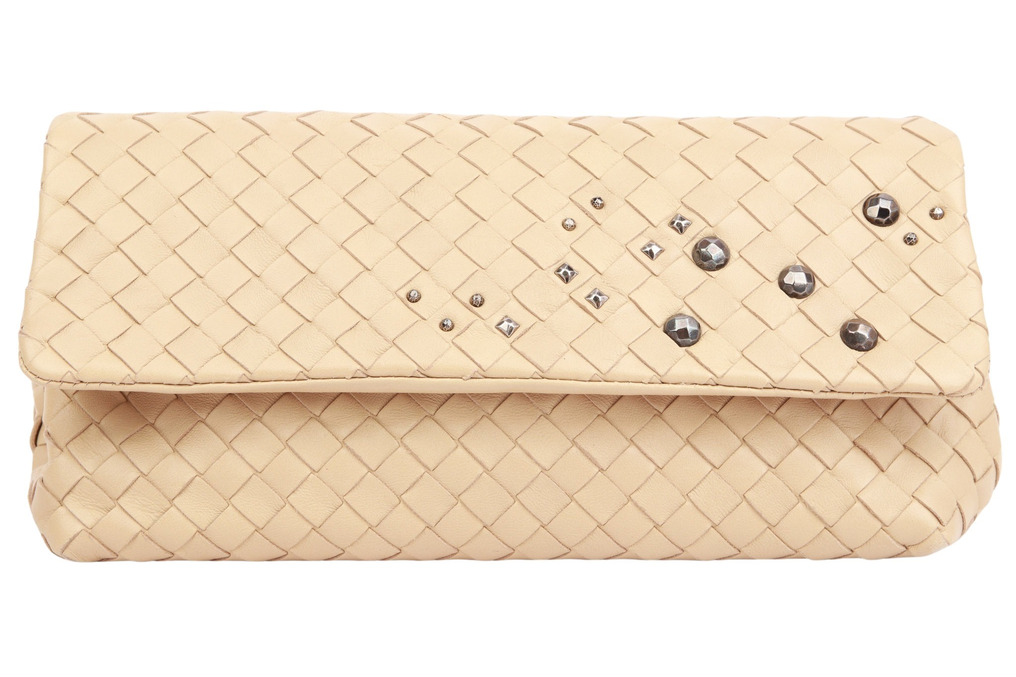 Bottega Veneta Intrecciato Clutch Leder Beige