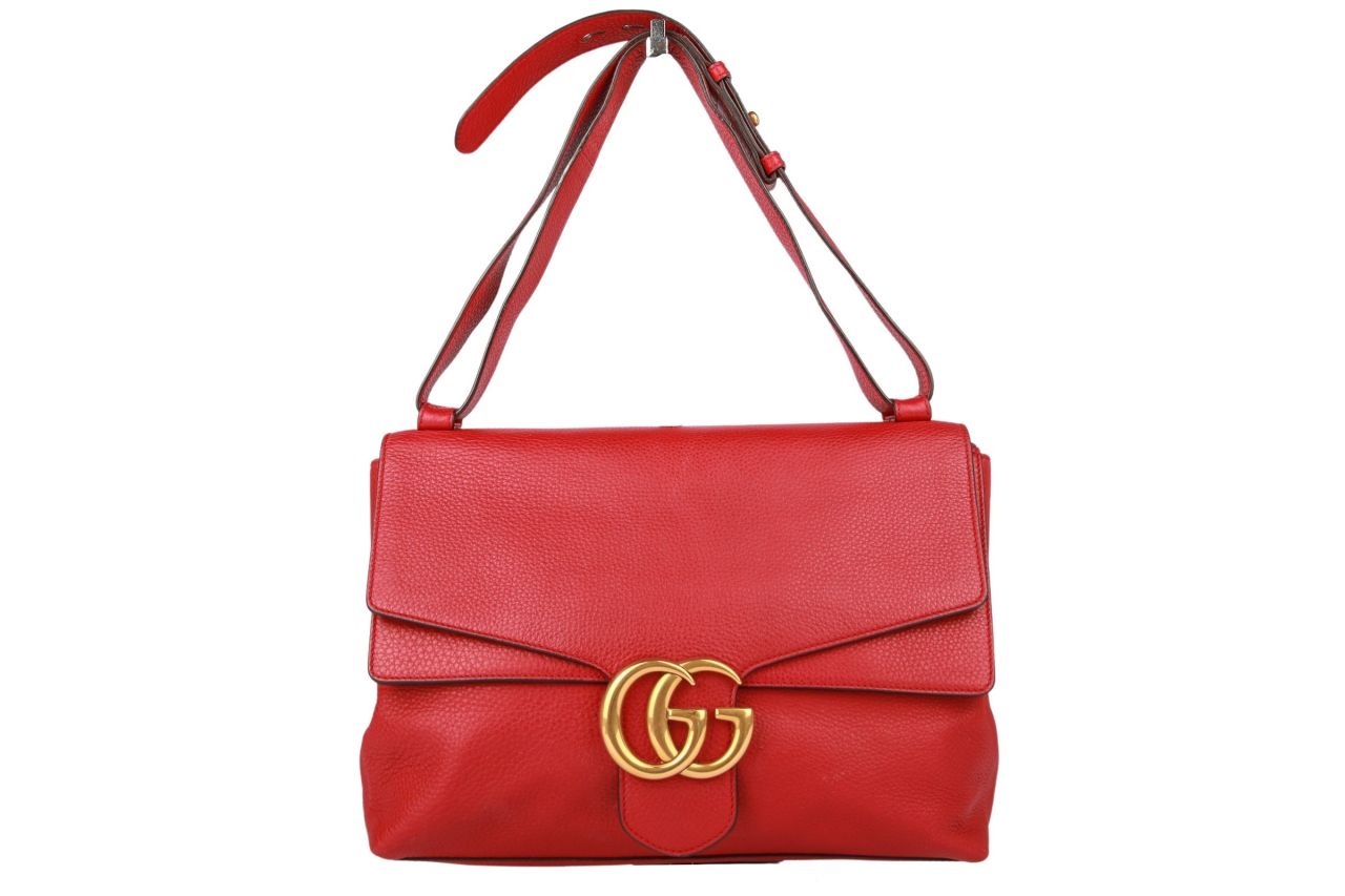 Gucci GG Handtasche Messenger Bag Leder Rot