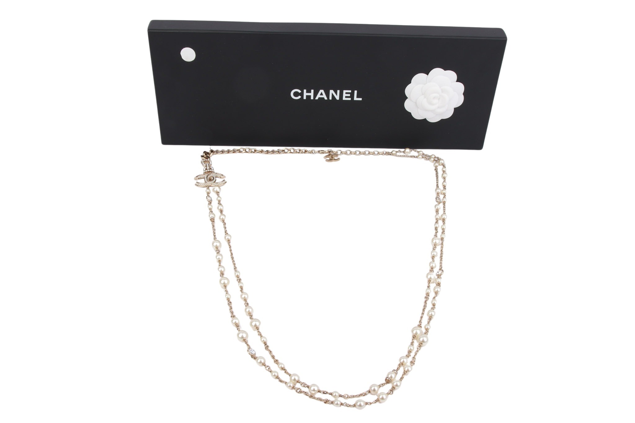 Chanel Kette CC Gold Perlen