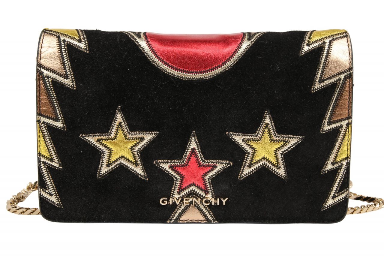 Givenchy Suede Stars Crossbody Bag Gold Black