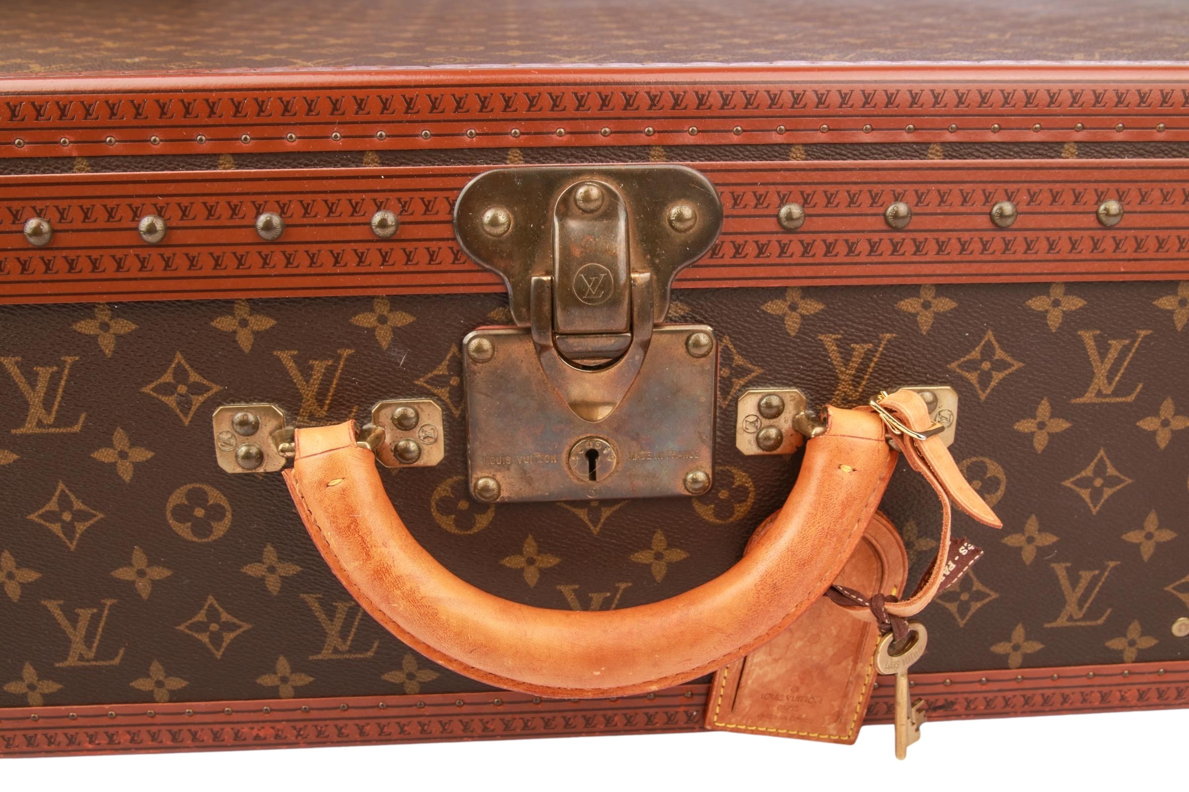 Louis Vuitton Bisten Suitcase 75 Monogram with Stickers For Sale