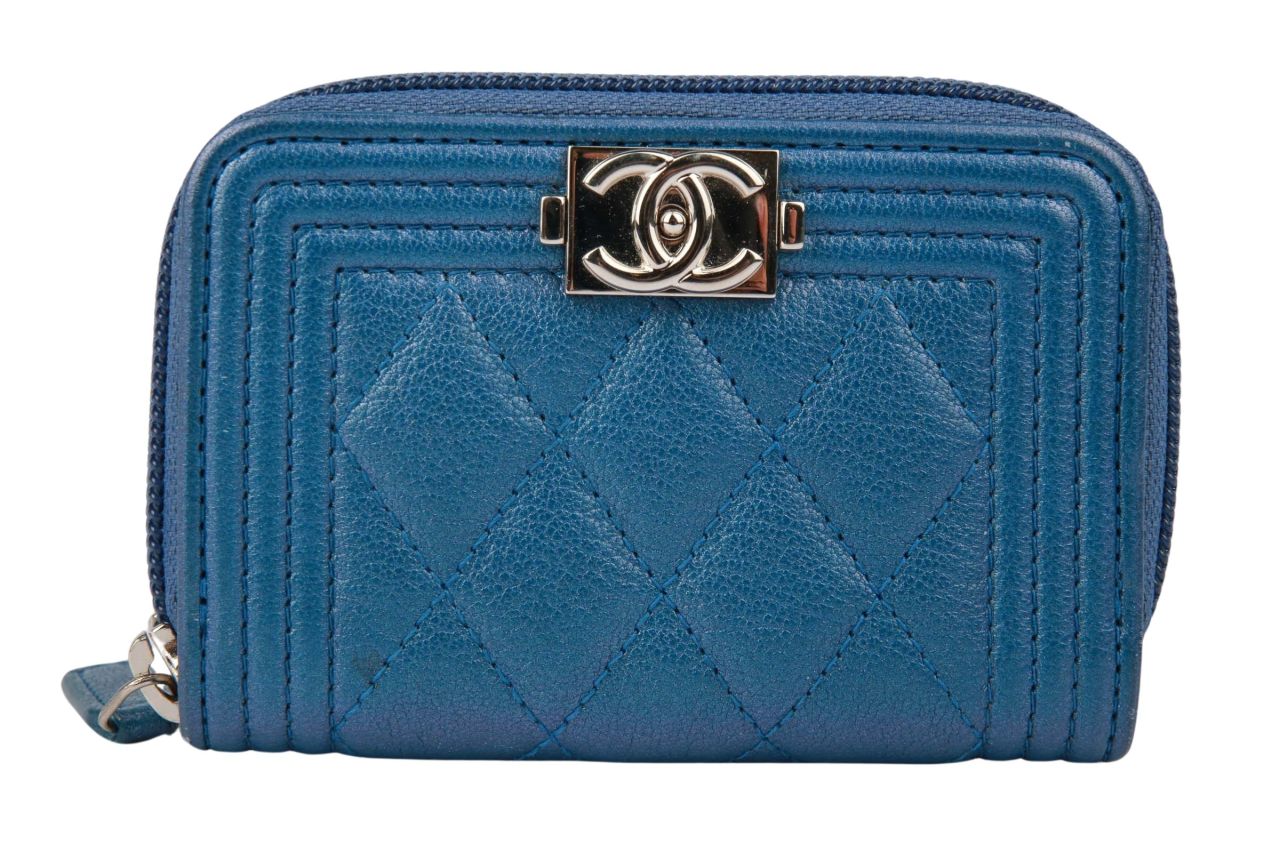 Chanel Boy Zippy Wallet Blue