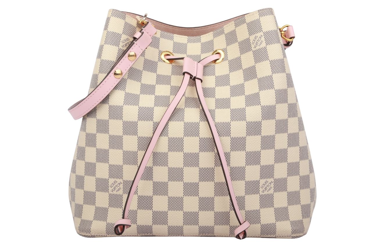 Louis Vuitton Néo Noé MM Beuteltasche Damier Azur Canvas / Rosa