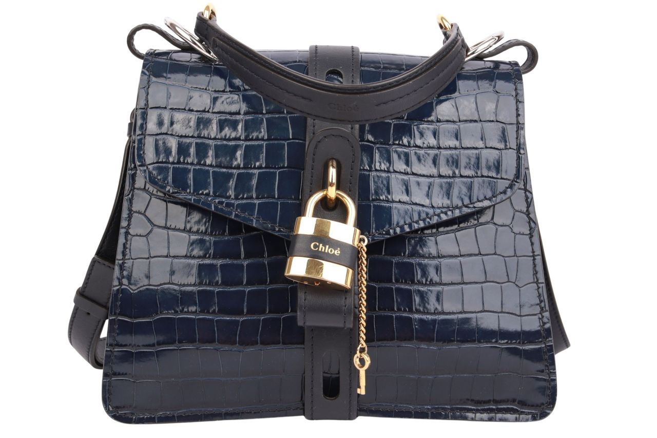 Chloé Aby Day Bag Medium Schwarz / Blau