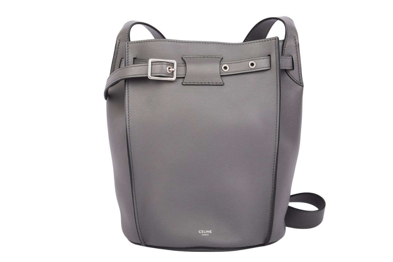 Céline Bucket Bag Grau Leder