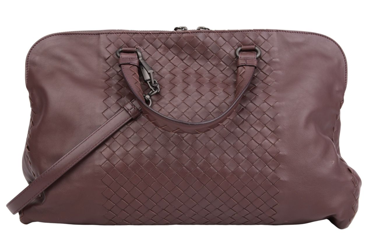 Bottega Veneta Intrecciato Multi Compartnent Shopper Aubergine