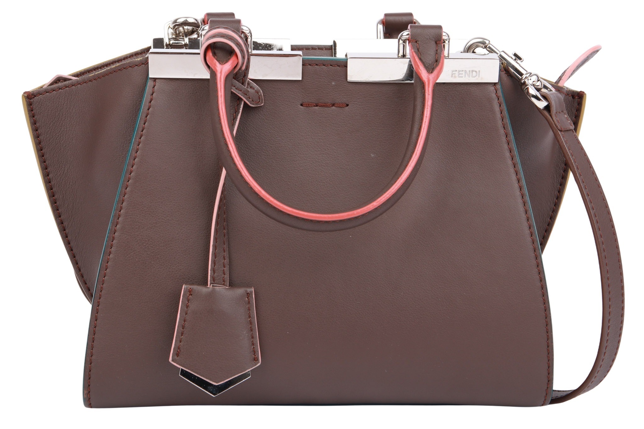 Fendi Petite Trois Ours Tote Burgundy