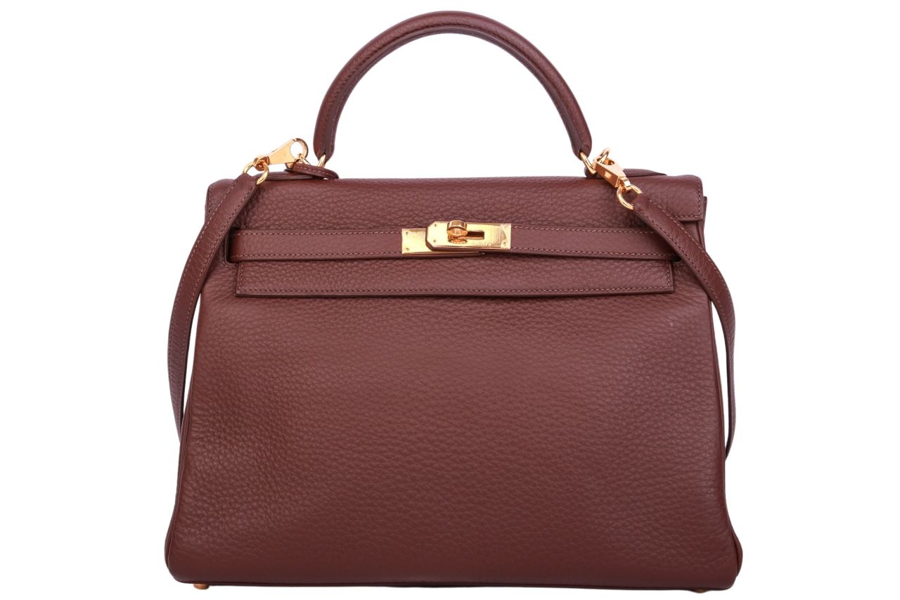 Hermès Kelly 32 Retourné Taurillon Clemence Havana