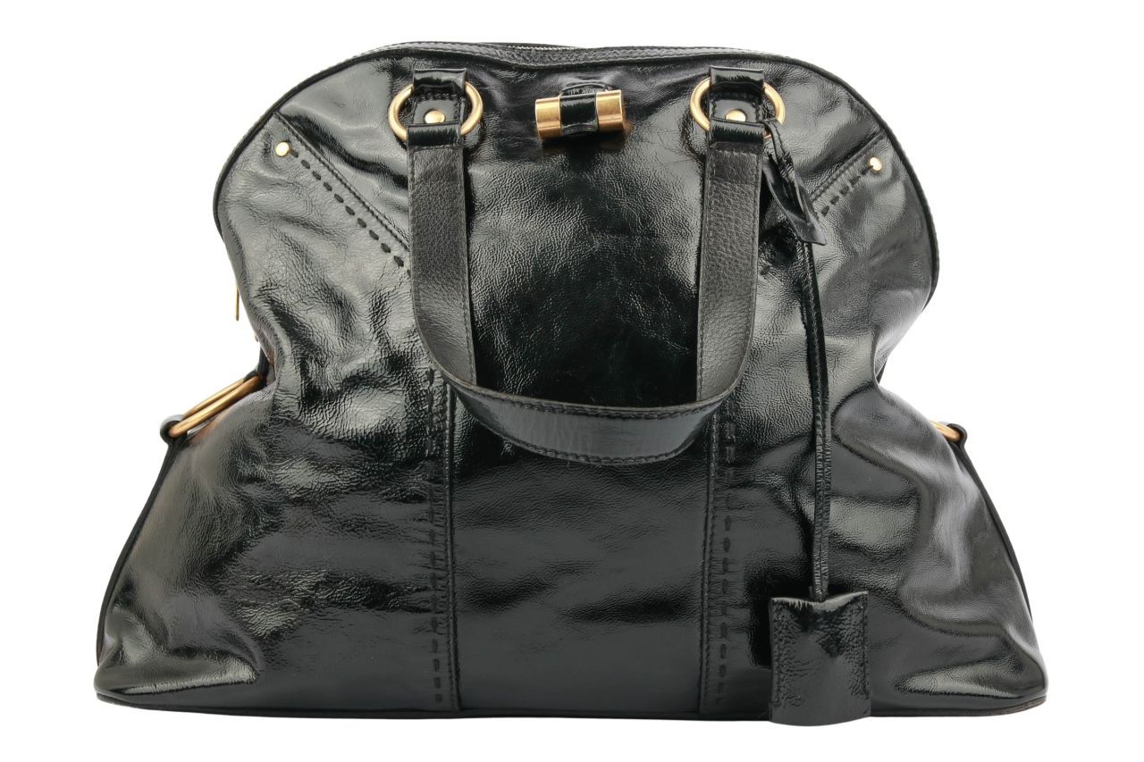 Saint Laurent Muse Handtasche Lackleder Schwarz